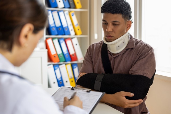 Injured accident victim meeting a personal injury lawyer in Houston, TX
